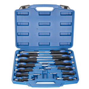 ROTATION Magnetic Screwdriver Set 12 PCS with Black tips, 6 Phillips and 6 Flat Head Screwdrivers, with Go-Thru Steel Blades, High Torque for Fastening and Loosening (Black Tip_Matt Blade) - Detail 1