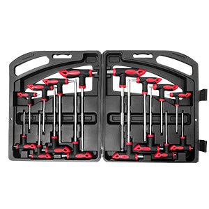 ROTATION 16 Pcs Hex and Torx Wrench Set, T Handle Allen Key with Case, for Long Shafts, Storage Rack, Auto, Bike, Moto - Detail 1