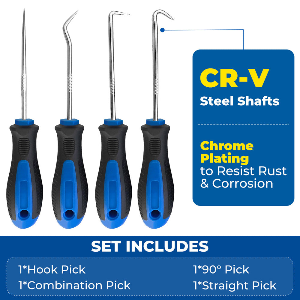 ROTATION Precision Hook and Pick Set for Automotive | 4-Piece Hand Too ...