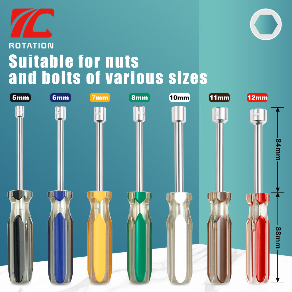Standard Nut Driver Color Code ROTATION 7PC Nut Driver Set - Drivers for Bolts Nuts Fasteners, Color ...