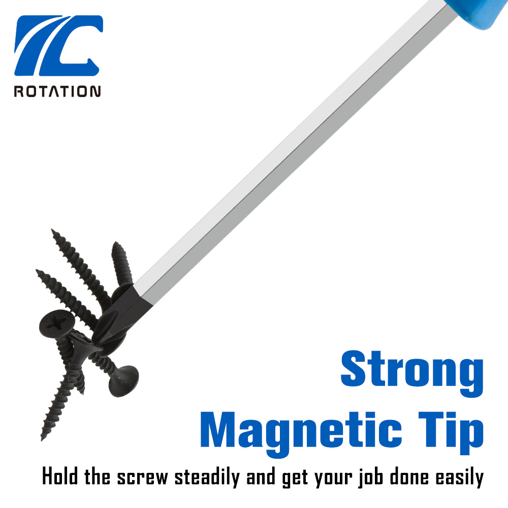 Rapid Rotation Screwdriver ROTATION 12PCS Magnetic Go-Thru Screwdriver Set, 6 Phillips and 6 Flat ...