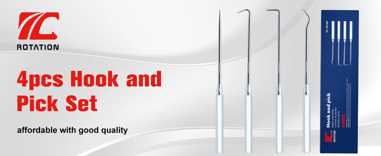 ROTATION 4-Piece Precision Hook and Pick Set for Automotive | Aluminum Handle - Detail Large 1