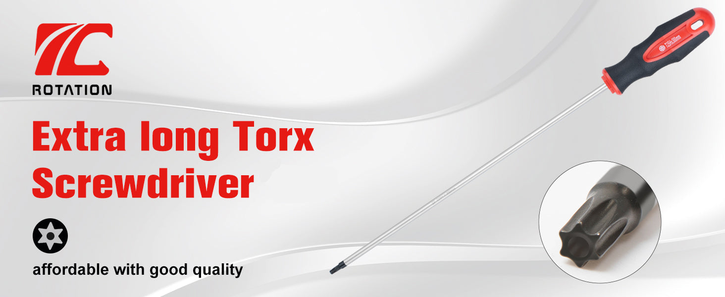 ROTATION Extra Long Torx Screwdrivers, 12 inch (300mm) Magnetic Star Screwdriver, Tamper Proof, Long Star Screwdriver - Detail Large 1