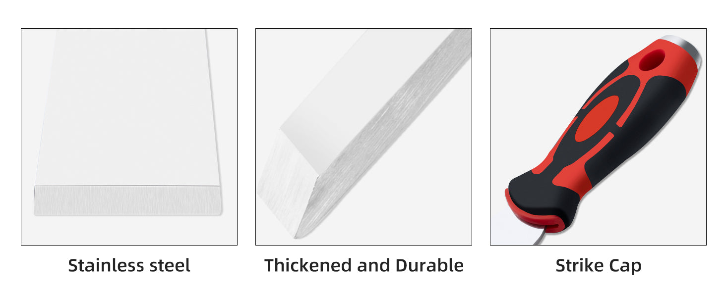 ROTATION Soft Grip, Heavy Duty, Scraper with Hammer End, 1.2
