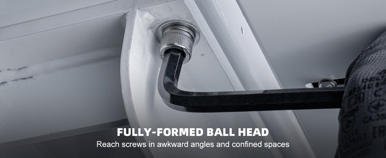 ROTATION 35-Piece Allen Wrenches Set, Metric/SAE/Torx Long Arm Allen Wrench Kit with Ball End, Hex Key Set, Chrome Vanadium Steel for Vehicle, Home & Appliance Repair - Detail Large 8