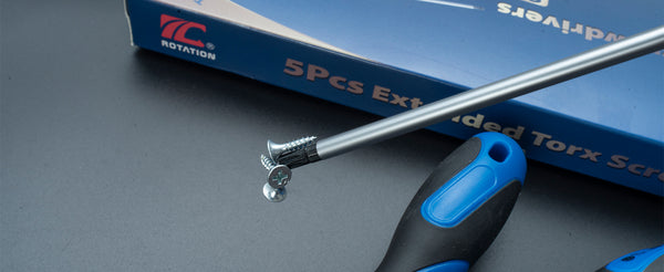 ROTATION Extra Long Torx Screwdrivers Set (5pc Set), S2 Steel, blade length 12-inch T15-T30, plus Long star Screwdrivers, 5-Piece Set - Detail 5