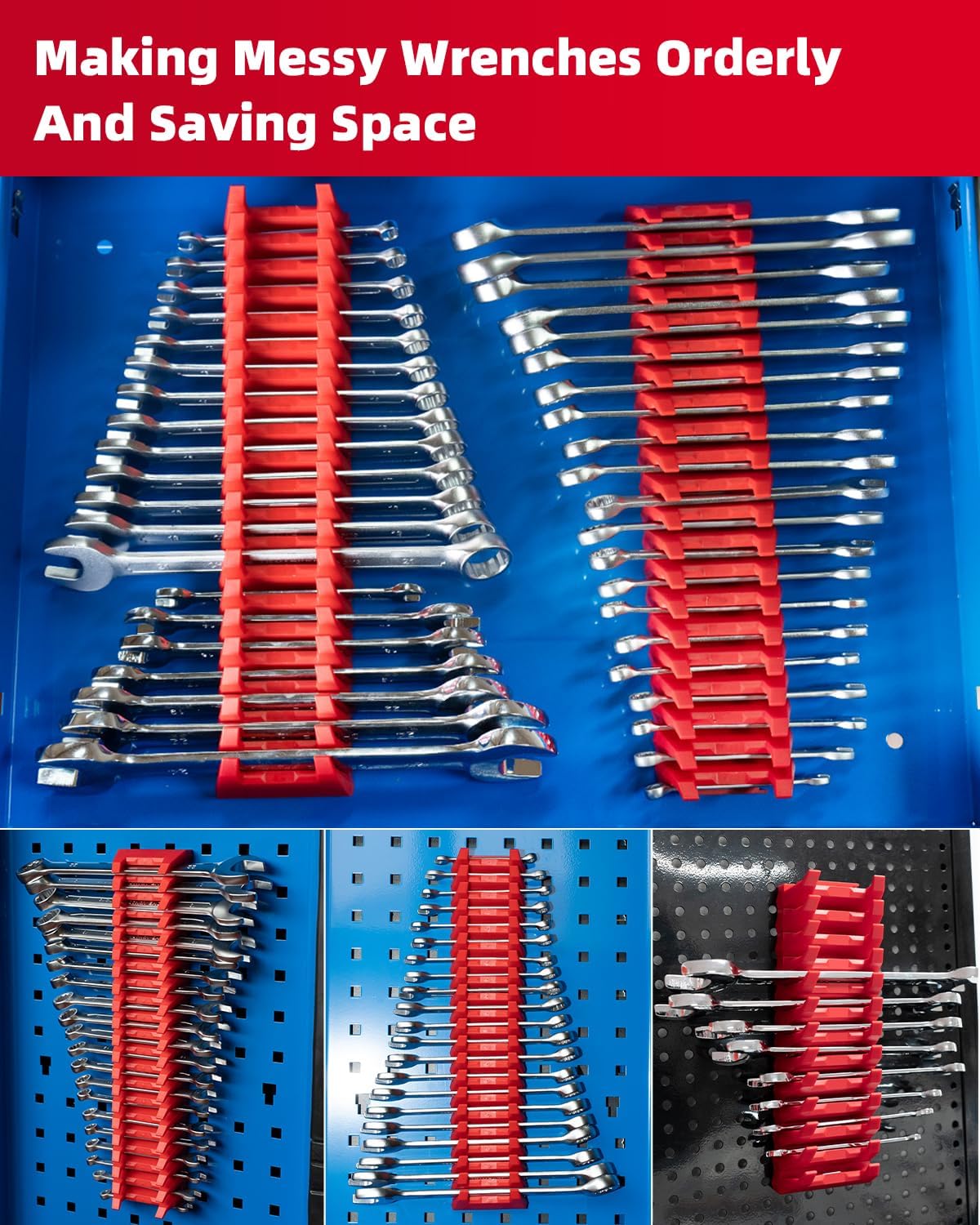 42pcs Modular Wrench Organizer (Red) – Rotation Tools