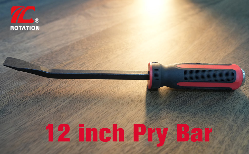 ROTATION Pry Bar 12 Inch, Angled Tip for Lifting and Prying, Comfortable Non-Slip Double Injection Handle | 1-Piece - Detail Large 1