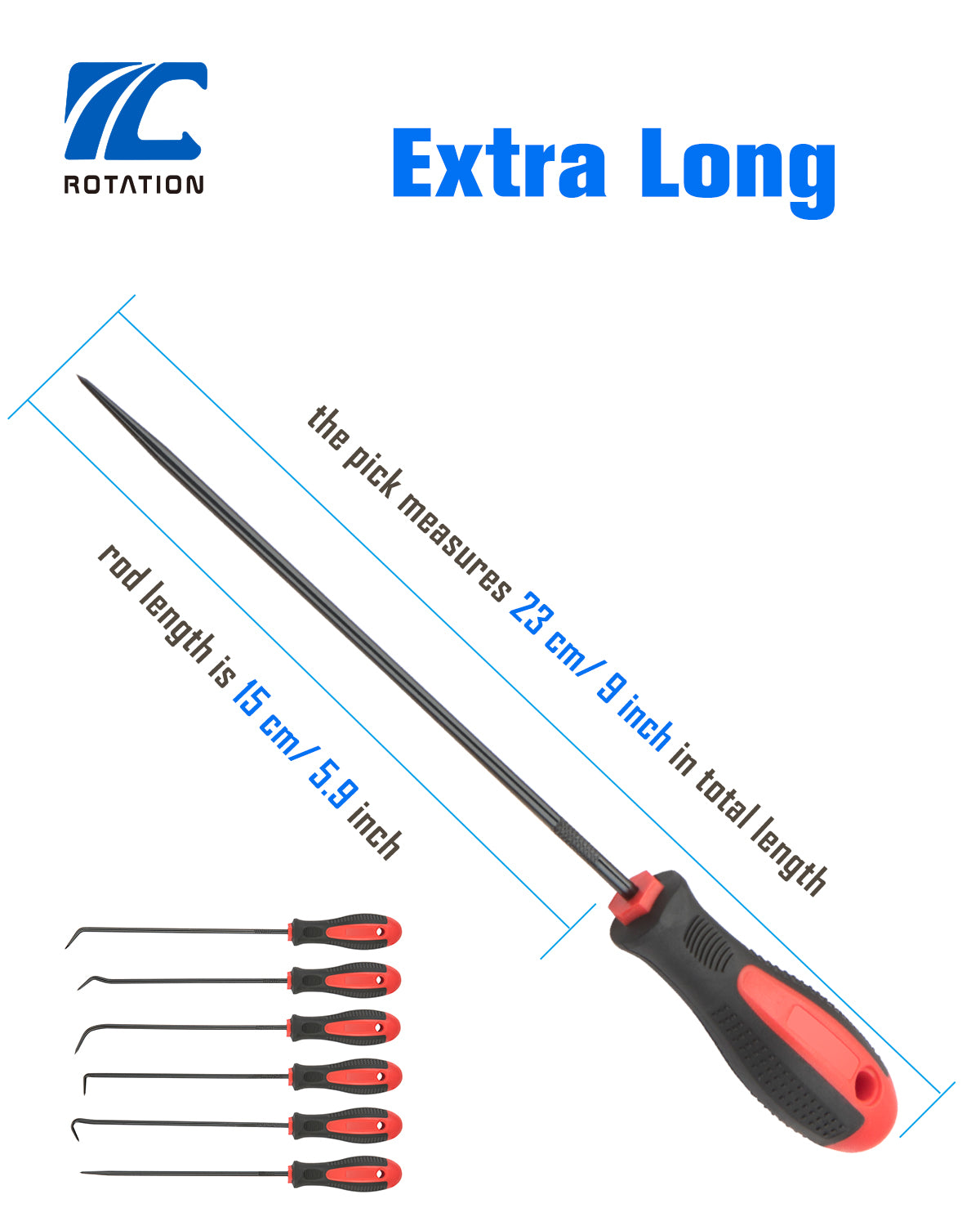 Hok Rotation ROTATION Extra Long Precision Hook and Pick Set, 6-Piece Set, Chrome V ...